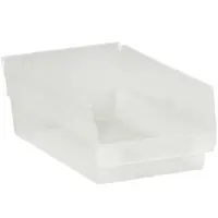 Plastic Shelf Bins, 11 5/8" x 8 3/8" x 4", Clear, 20/Case