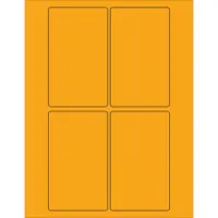 Tape Logic® Rectangle Laser Labels, 3" x 5", Fluorescent Orange, 400/Case