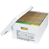 Deluxe File Storage Boxes, 24" x 15" x 10", White, 12/Case