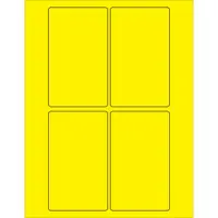 Tape Logic® Rectangle Laser Labels, 3" x 5", Fluorescent Yellow, 400/Case