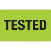 Tape Logic® Labels, "Tested", 1 1/4" x 2", Fluorescent Green, 500/Roll