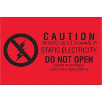 Tape Logic® Labels, "Subject to Static Damage", 2" x 3", Red/Black, 500/Roll