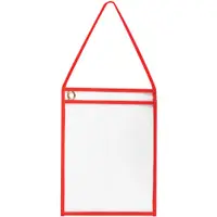 Deluxe Job Ticket Holders with Strap, 9" x 12', Red, 15/Case