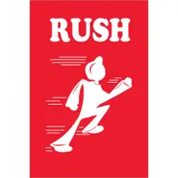 Tape Logic® Labels, "Rush", Red/White, 500/Roll