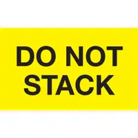 Tape Logic® Labels, "Do Not Stack", 3" x 5", Fluorescent Yellow, 500/Roll