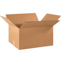Corrugated Boxes, 22" x 16" x 10", Kraft, 20/Bundle; 140/Skid