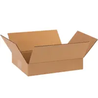 Flat Corrugated Boxes, 11 1/4" x 8 3/4" x 2 3/4", Kraft, 25/Bundle; 500/Skid