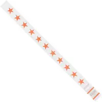 Tyvek® Wristbands, 3/4" x 10", Orange Stars, 500/Case