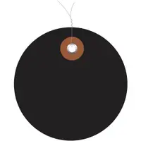 Plastic Circle Tags, Pre-Wired, 2", Black, 100/Each