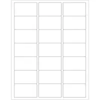 2 1/2 x 1 1/2" White Rectangle Laser Labels 100 SHEETS