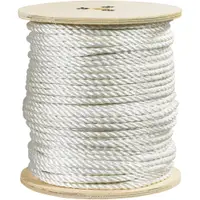 Twisted Polyester Rope, 1/4", 1,320 lb, White, 600'/Case