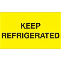 Tape Logic® Climate Labels, "Keep Refrigerated", 3" x 5", Fluorescent Yellow, 500/Roll