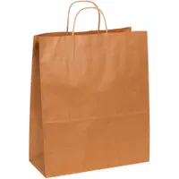 Paper Shopping Bags, 13" x 6" x 15 3/4", Kraft, 250/Case