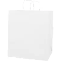 Paper Shopping Bags, 14" x 10" x 16 1/4", White, 200/Case