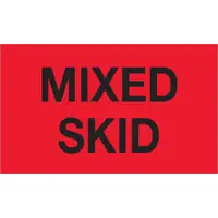 Tape Logic® Labels, "Mixed Skid", Fluorescent Red, 500/Roll