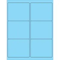 Tape Logic® Rectangle Laser Labels, 4" x 3 1/3", Pastel Blue, 600/Case