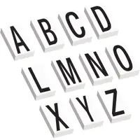 Vinyl Warehouse Letter Kit Labels, Black/White, 1/Each