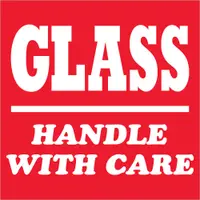 Tape Logic® Labels, "Glass - Handle with Care", 3" x 4", Red/White, 500/Roll