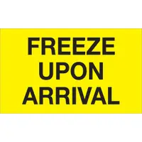 Tape Logic® Climate Labels, "Freeze Upon Arrival", 3" x 5", Fluorescent Yellow, 500/Roll
