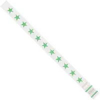 Tyvek® Wristbands, 3/4" x 10", Green Stars, 500/Case
