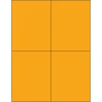Tape Logic® Rectangle Laser Labels, 4 1/4" x 5 1/2", Fluorescent Orange, 400/Case