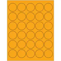 Tape Logic® Fluorescent Circle Laser Labels, 1 1/2", Fluorescent Orange, 3000/Case