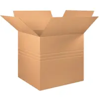 Multi-Depth Corrugated Boxes, 36" x 36" x 36", Kraft, 5/Bundle; 120/Skid