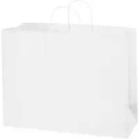 Paper Shopping Bags, 16" x 6" x 12", White, 250/Case
