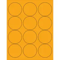 Tape Logic® Circle Laser Labels, 2 1/2", Fluorescent Orange, 1200/Case