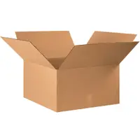 Corrugated Boxes, 22" x 22" x 12", Kraft, 10/Bundle; 120/Skid