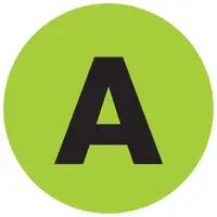 Tape Logic® Letter Labels, "A", 1" Circle, Fluorescent Green, 500/Roll