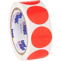 Tape Logic® Inventory Circle Labels, 1 1/2", Fluorescent Red, 500/Roll