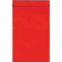 Reclosable 2 Mil Poly Bags, 4" x 6", Red, 1000/Case