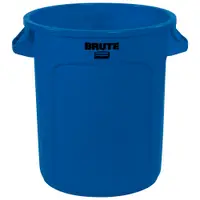 Rubbermaid® Brute® Trash Can, 10 Gallon, 17" x 16", Blue, 1/Each
