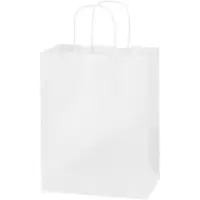 Paper Shopping Bags, 8" x 4 1/2" x 10 1/4", White, 250/Case