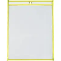 Stitched Job Ticket Holders, 9" x 12", Neon Yellow, 15/Case