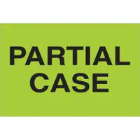Tape Logic® Labels, "Partial Case", 2" x 3", Fluorescent Green, 500/Roll