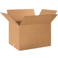Corrugated Boxes, 24" x 17" x 15", Kraft, 15/Bundle; 150/Skid