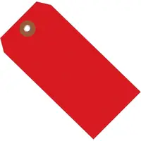 Plastic Shipping Tags, 6 1/4" x 3 1/8", Red, 100/Case