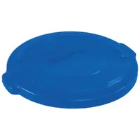 Rubbermaid® Brute® Flat Trash Can Lid, 20 Gallon, 2" x 20", Blue, 1/Each