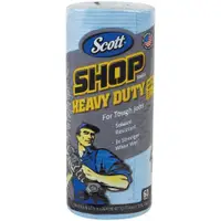 Scott® Heavy Duty Shop Towels on a Roll, 10 2/5" x 11", Blue, 12 Rolls/Case