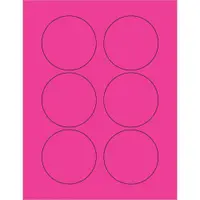 Tape Logic® Fluorescent Circle Laser Labels, 3", Fluorescent Pink, 600/Case
