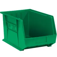 Plastic Stack & Hang Bin Boxes, 10 3/4" x 8 1/4" x 7", Green, 6/Case