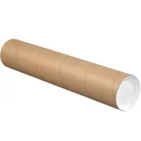 Mailing Tubes with Caps, 4" x 18", Kraft, 15/Case