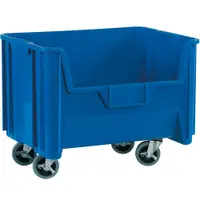 Mobile Giant Stackable Bins, 19 7/8" x 15 1/4" x 12 7/16", Blue, 3/Case