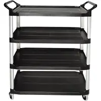 Rubbermaid® Black Service Cart, 41" x 20" x 51", Black, 1/Each