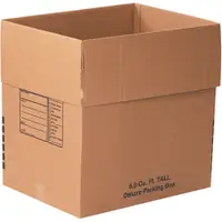 Deluxe Packing Boxes, 24" x 18" x 24", Kraft, 10/Each; 120/Skid