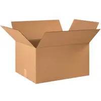 Corrugated Boxes, 22" x 17" x 12", Kraft, 10/Bundle; 120/Skid