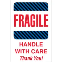 Tape Logic® Labels, "Fragile - Handle With Care", 4" x 6", Multiple, 500/Roll