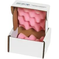 Anti-Static Foam Shippers, 5" x 5" x 3", Pink/White, 24/Case